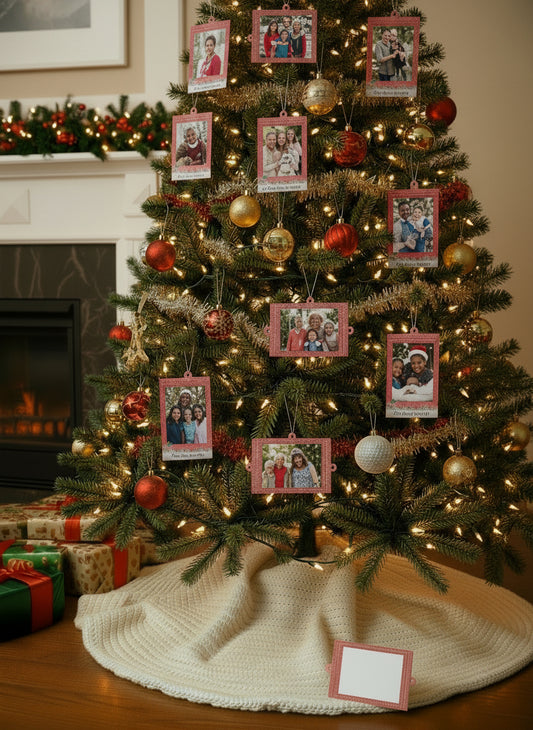 Vertical double sided photo ornaments