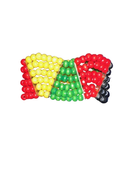Stretchable Wooden Bracelet with Jamaican Colors